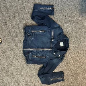 Side zip edgy jean jacket from Torrid size 1